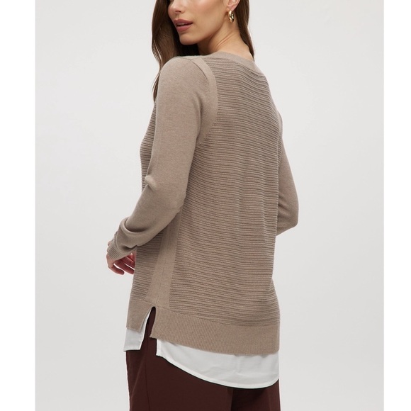 Hilary Radley Mocha V-Neck Sweater Sz M - Picture 2 of 9